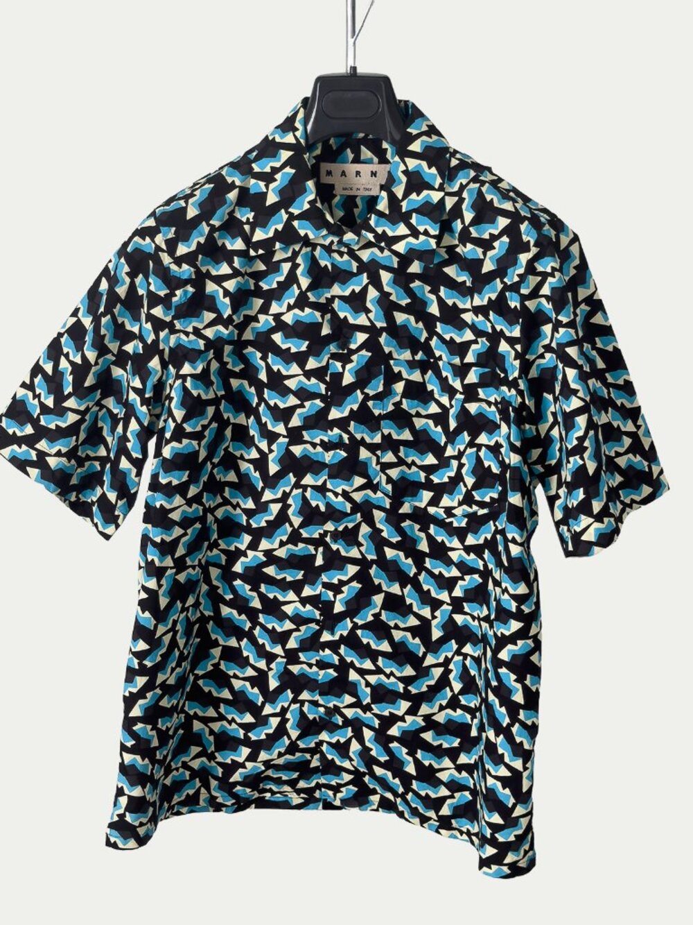 Marni Geometric Print Short Sleeve Camp Collar Shirt 52 L